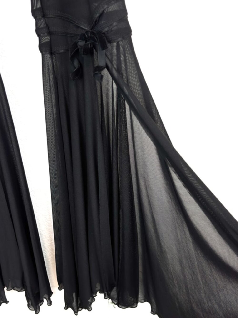 Dolls Kill Sugar Thrillz Black Sheer Mesh Bell Bottom Pants S NWT - Picture 7 of 8